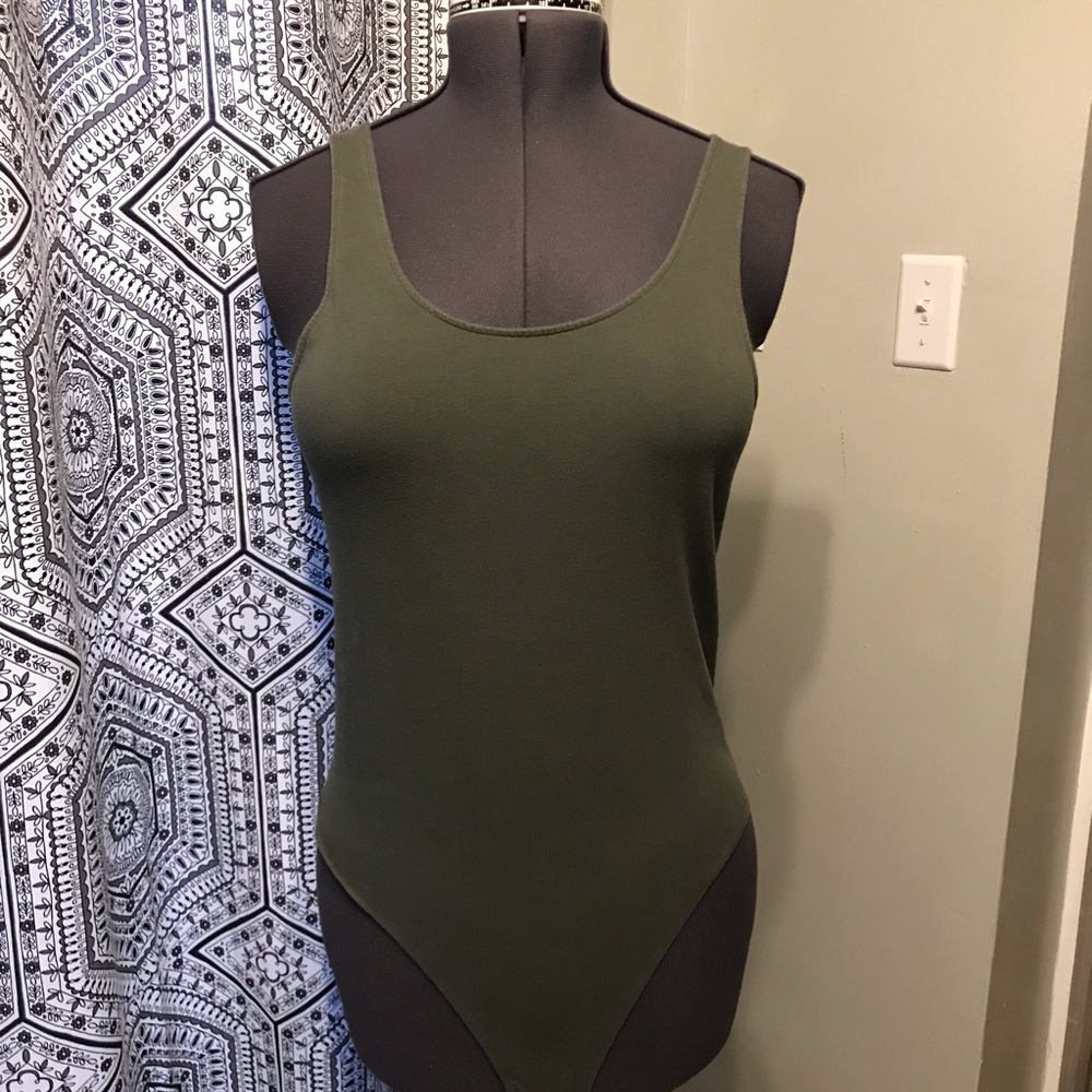 GAP Olive green wide strap tank top bodysuit